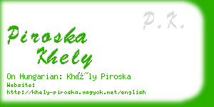 piroska khely business card